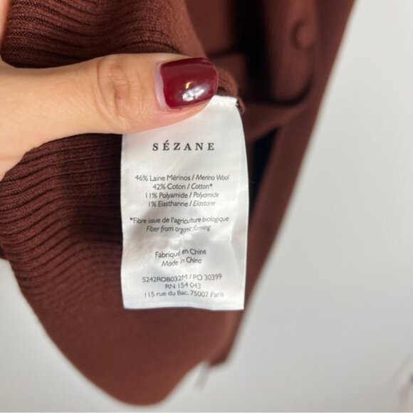 Sezane Harper Dress Merino Wool in Mocha Size XS - Picture 5 of 6